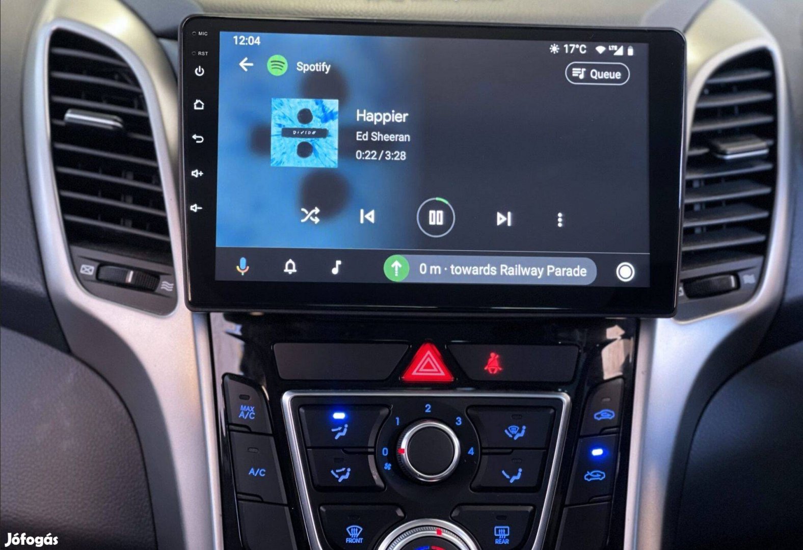 Hyundai i30 Carplay Multimádia Android GPS Rádió Tolatókamerával