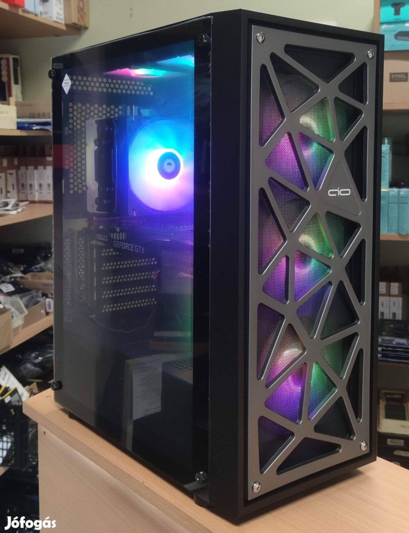 I3 10105F 16GB DDR4 Gtx 1660 6GB használt PC 6 hónap garancia Full RGB