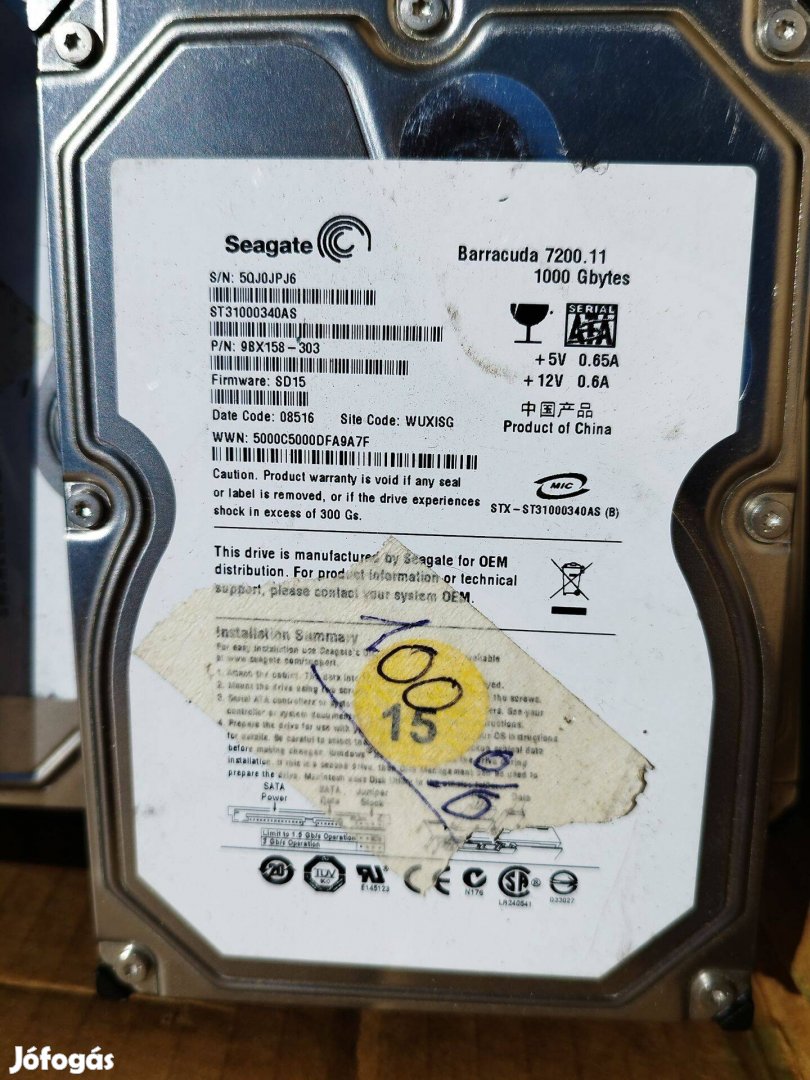 IBM 1Tb merevlemez, winchester, hdd - tesztelt