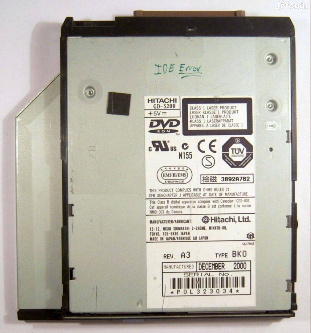 IBM IDE DVD-ROM (Hitachi GD-S200) sérült, hibás