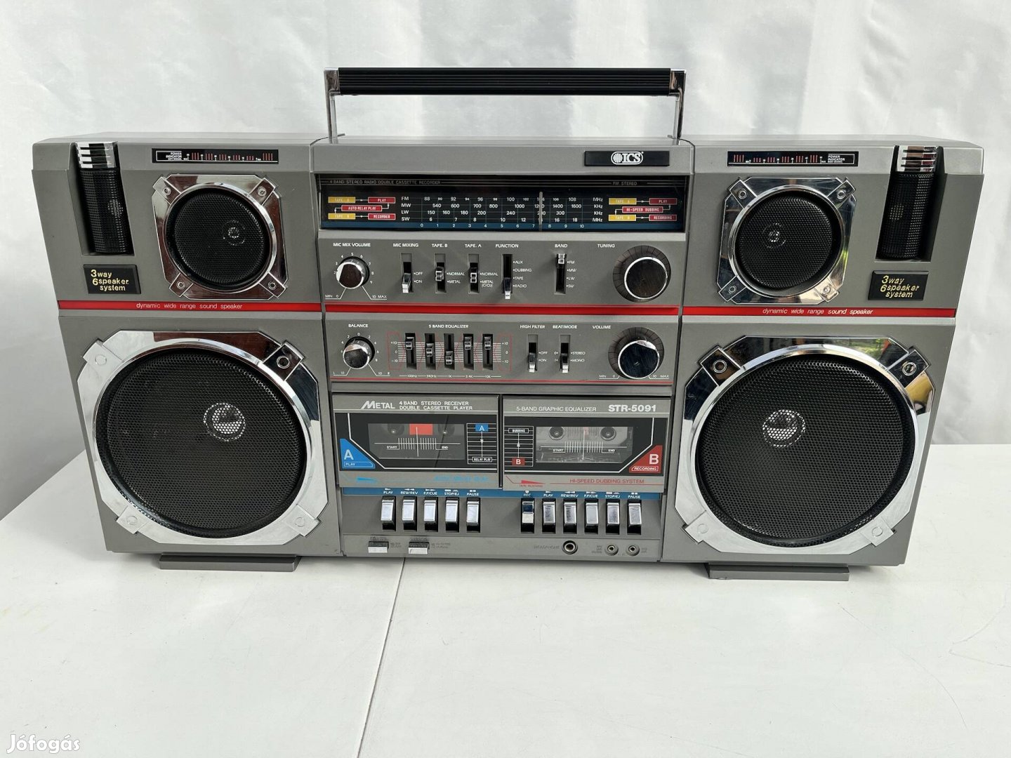 ICS STR-5091 boombox retro rádiós magnó rádió