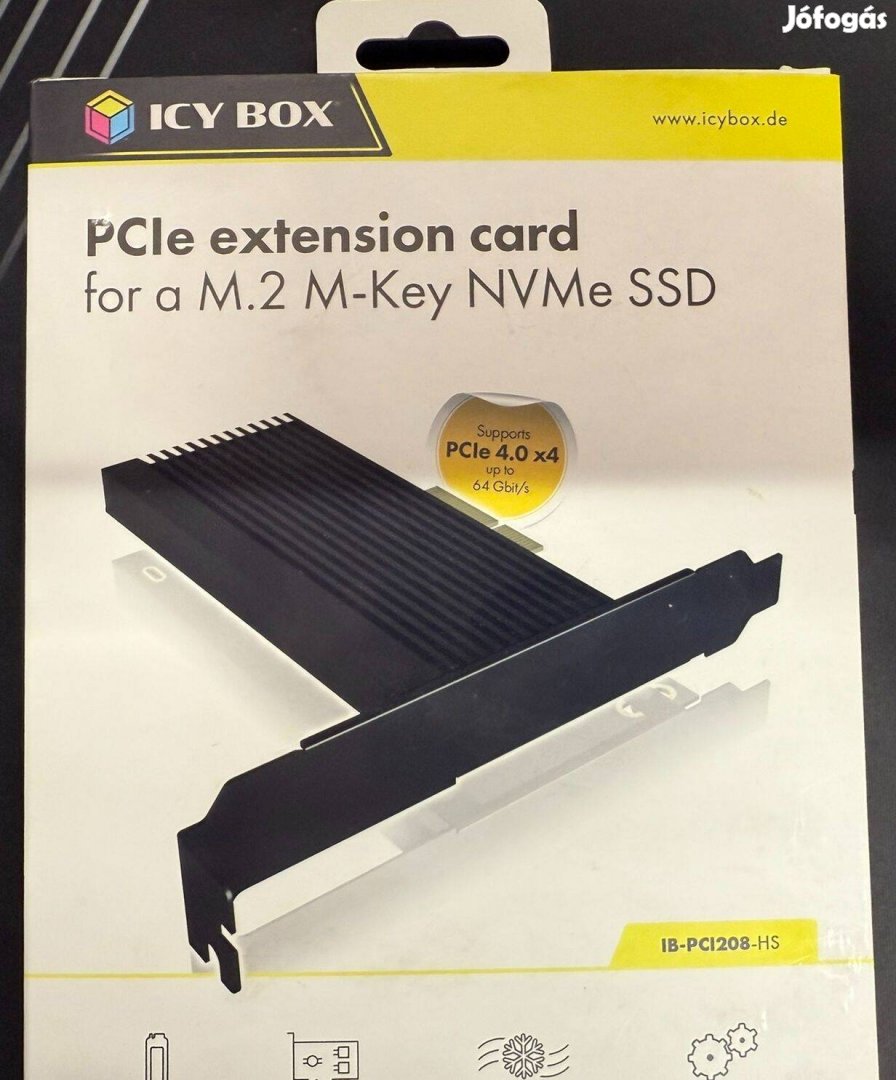 ICY Box M.2 SSD Pcie 4.0 adapter kártya