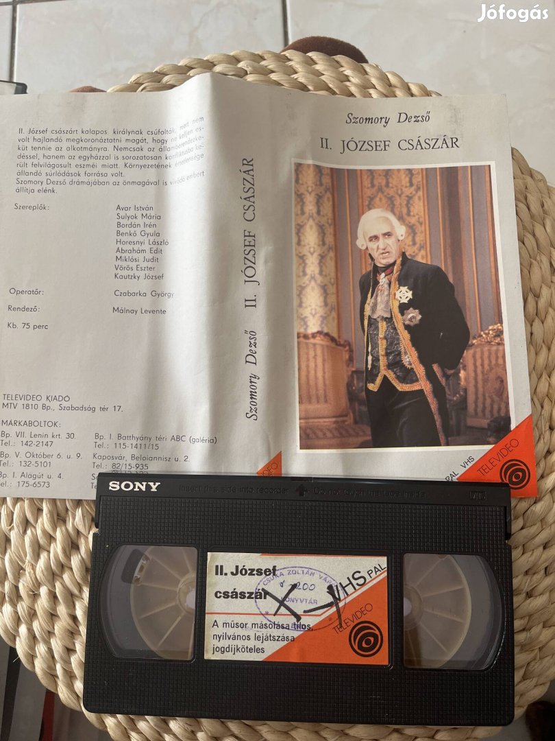 II.József császár vhs televideó