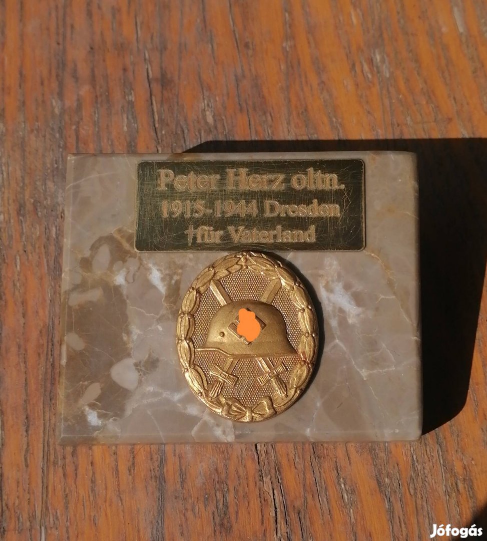 II.Világháborús III.Birodalom arany sebesülési jelvény