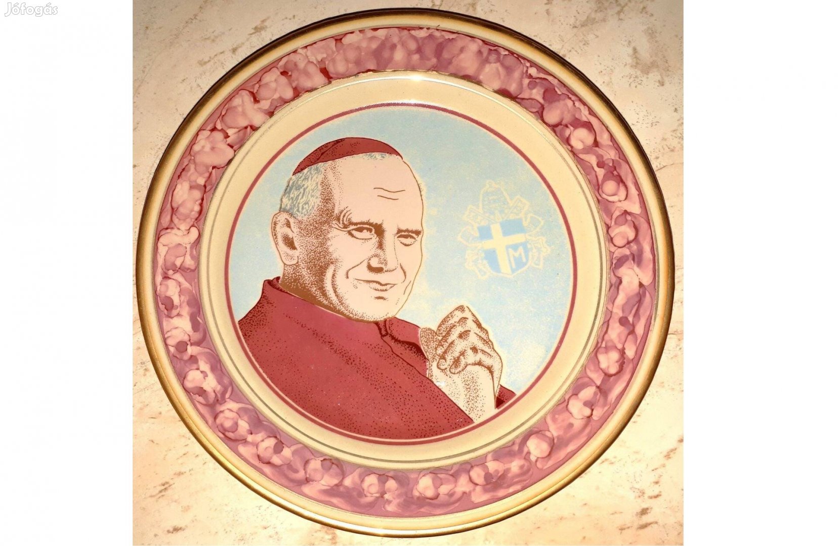 II. János Pál Pápa P.T. Tulowice porcelán dísztányér
