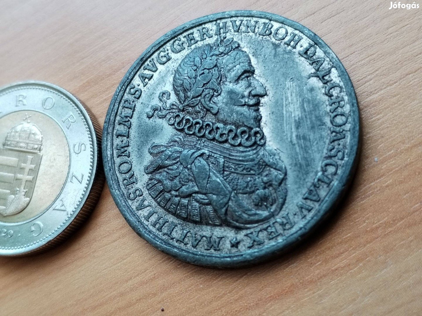 II. Mátyás Császár emlékére 1619-es eredeti ón emlékérem