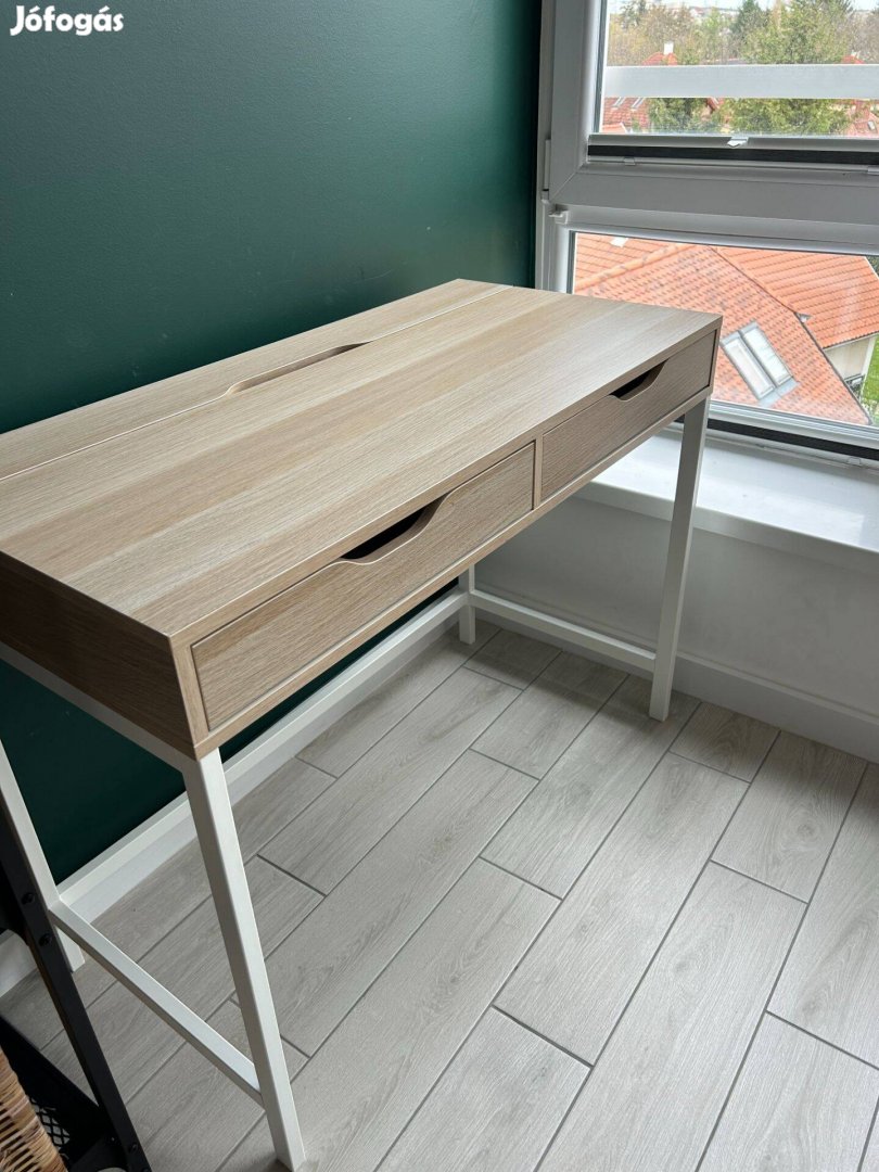 IKEA ALEX Íróasztal, fehér pácolt/tölgyfa hatású, 100x48 cm
