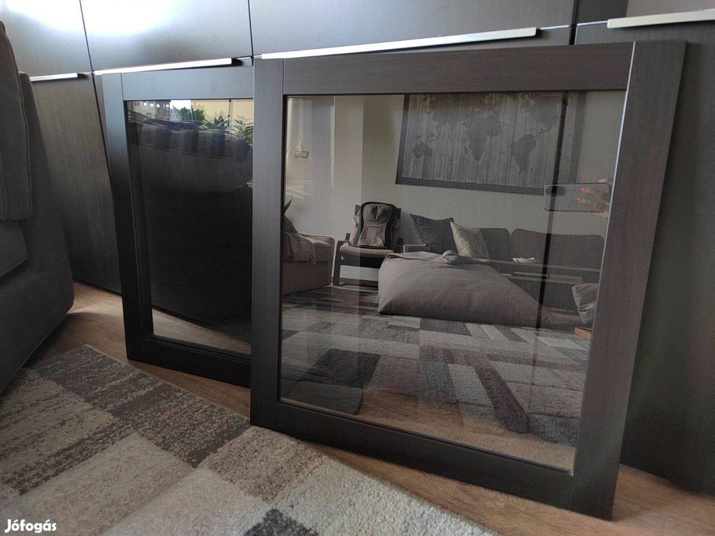 IKEA Besta üveges ajtó 3 db barna-fekete 