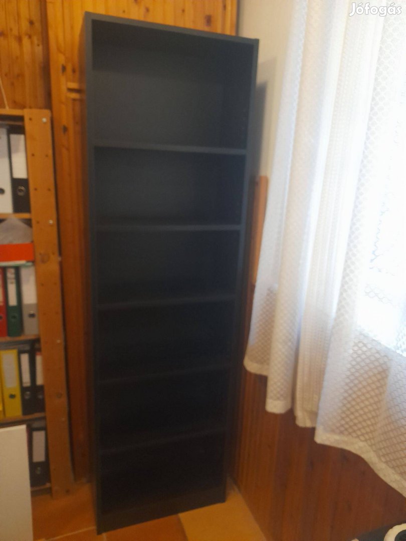 IKEA Billy jellegű fekete polc / könyvespolc