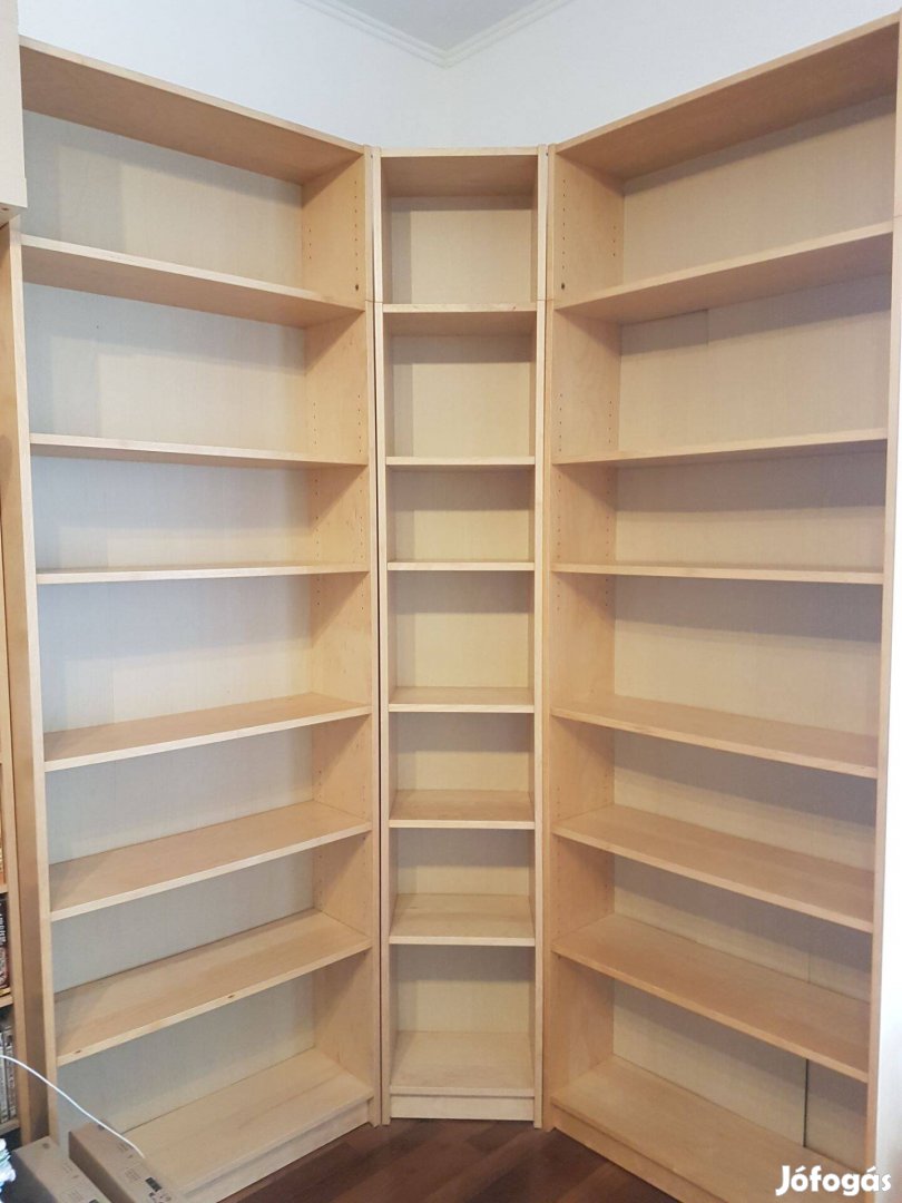 IKEA Billy sarok könyvespolc magasítóval (sima felület, nyírfa szín)