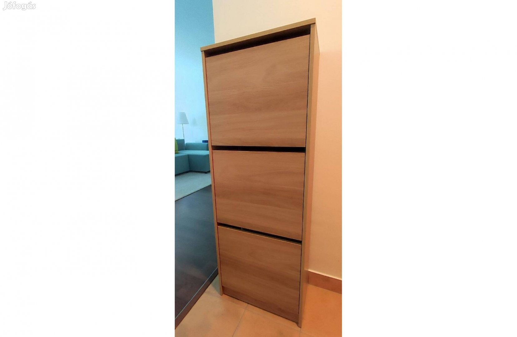 IKEA Bissa cipősszekrény 3 részes tölgyfa hatású Újszerű!