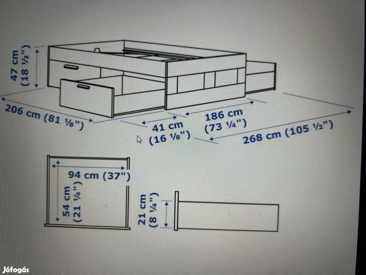 IKEA Brimnes 180x200 - ágyráccsal