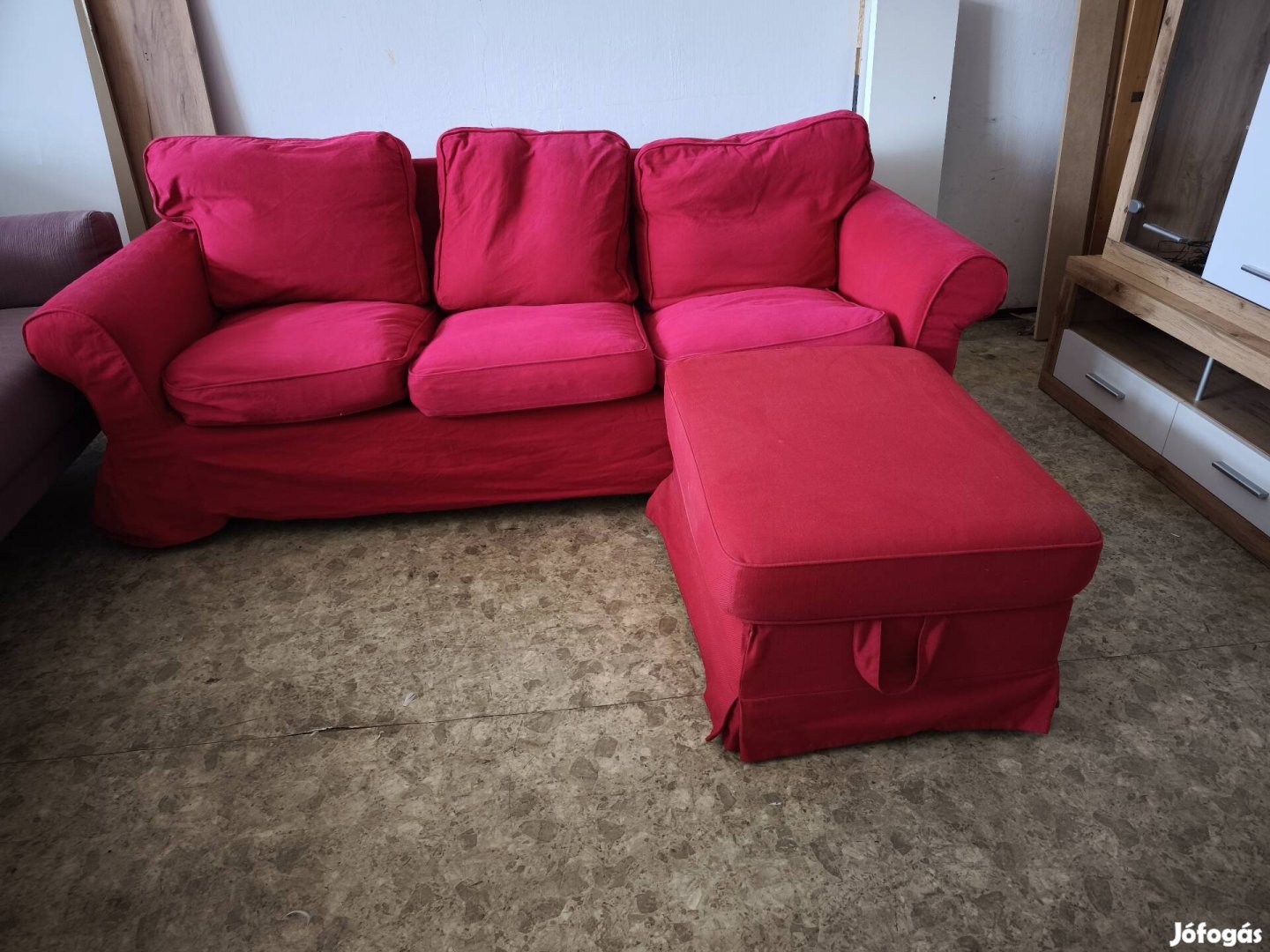 IKEA Ektorp 3személyes kanapé+Lábtartó+tároló