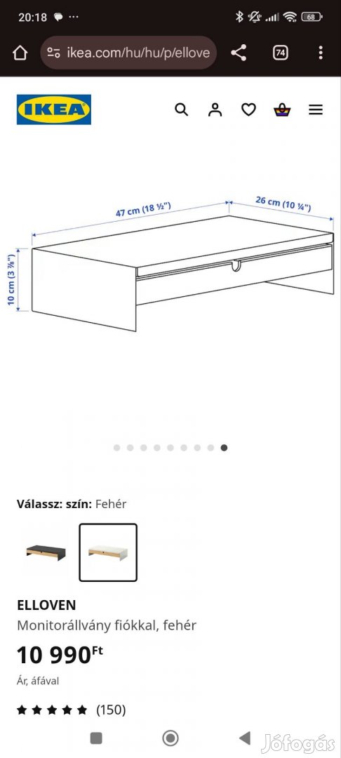 IKEA Elloven fiókos monitorállvány 