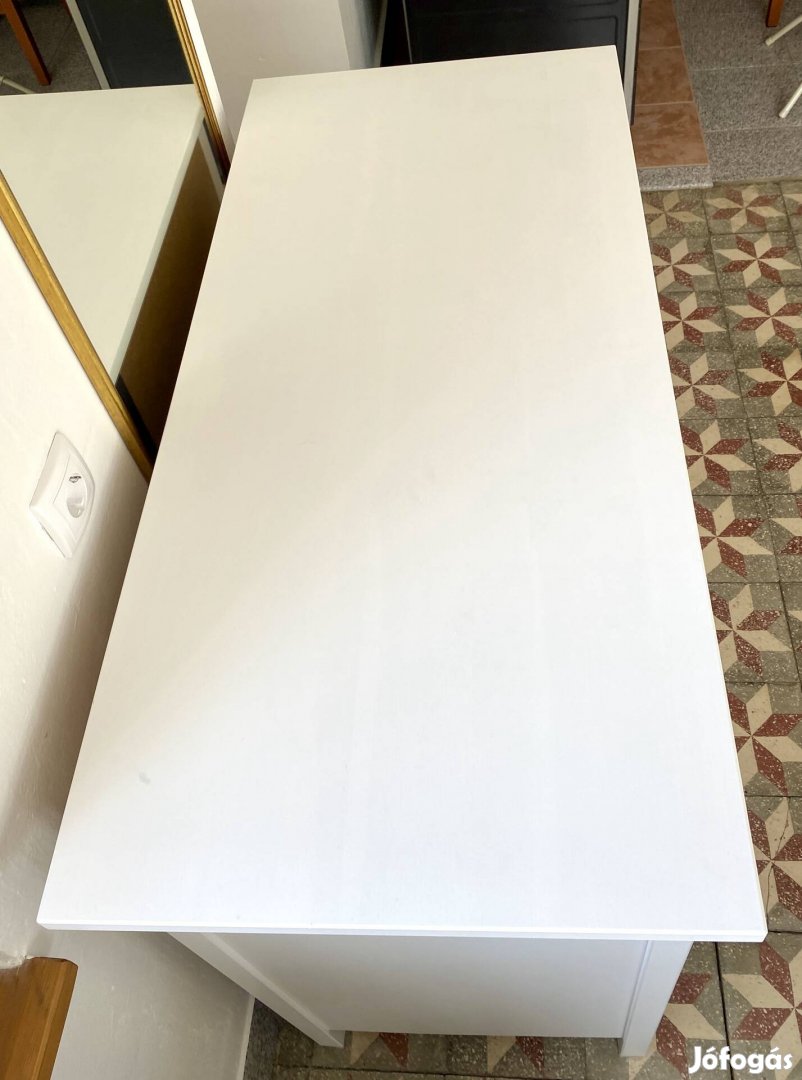 IKEA Fehér Fa Fából Fenyő Hemnes Komód 3 Fiókos Szekrény