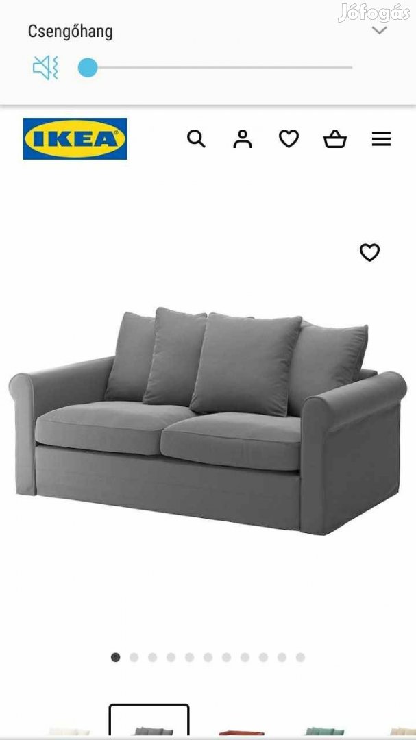IKEA Grönlid Huzat 2 sz. kinyitható kanapéra Sporda szürke