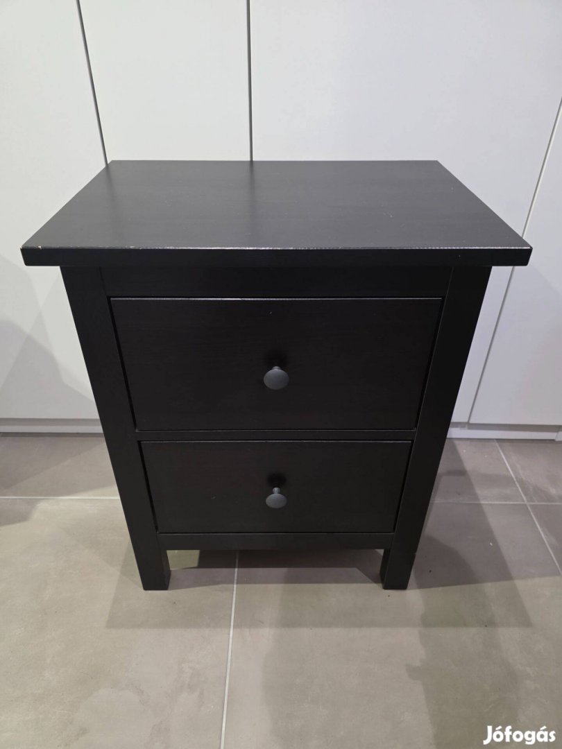 IKEA Hemnes 2-fiókos szekrény, feketére pácolt, 54x66 cm