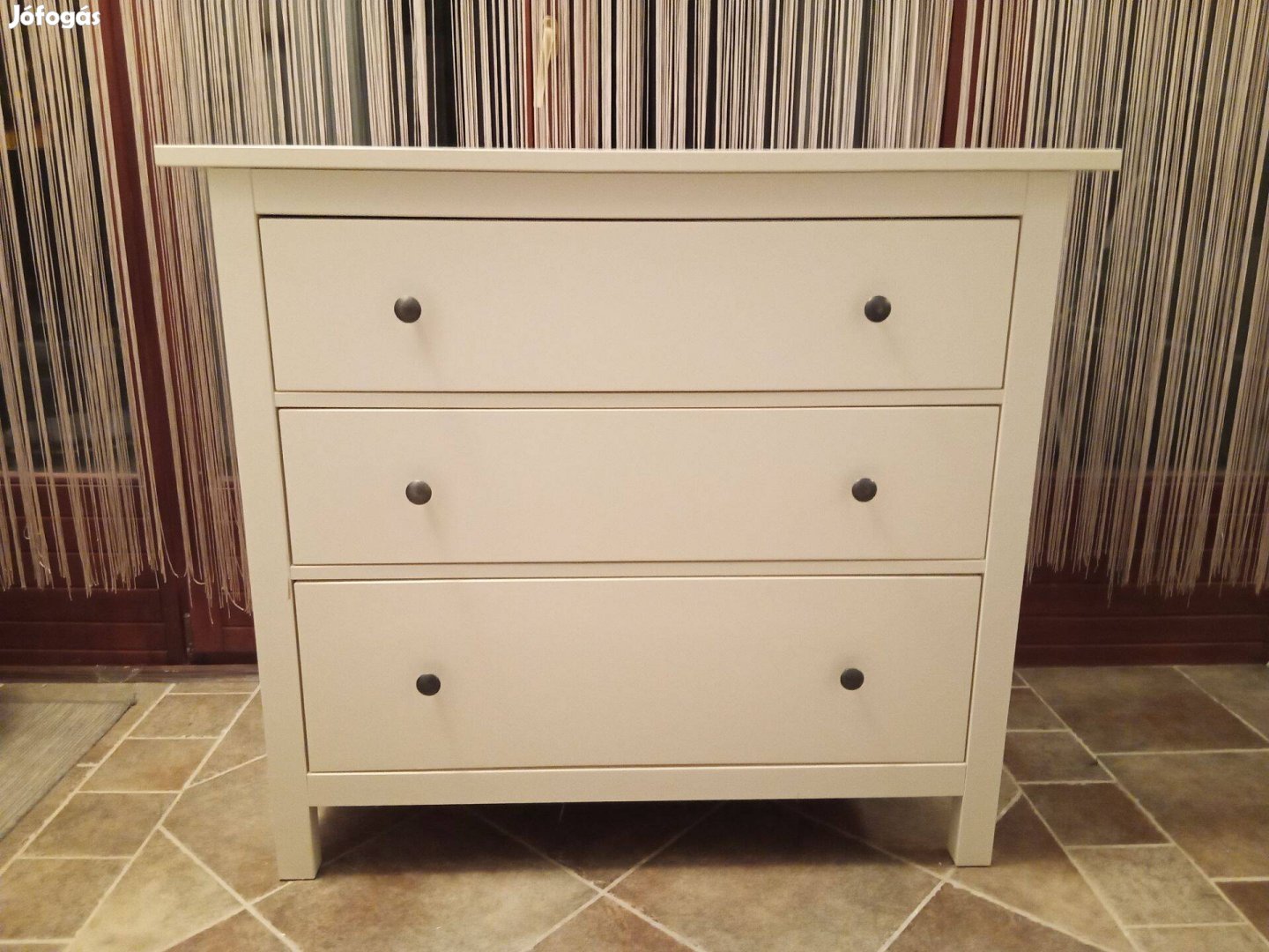 IKEA Hemnes 3-fiókos szekrény, fehérre pácolt, 108x96 cm