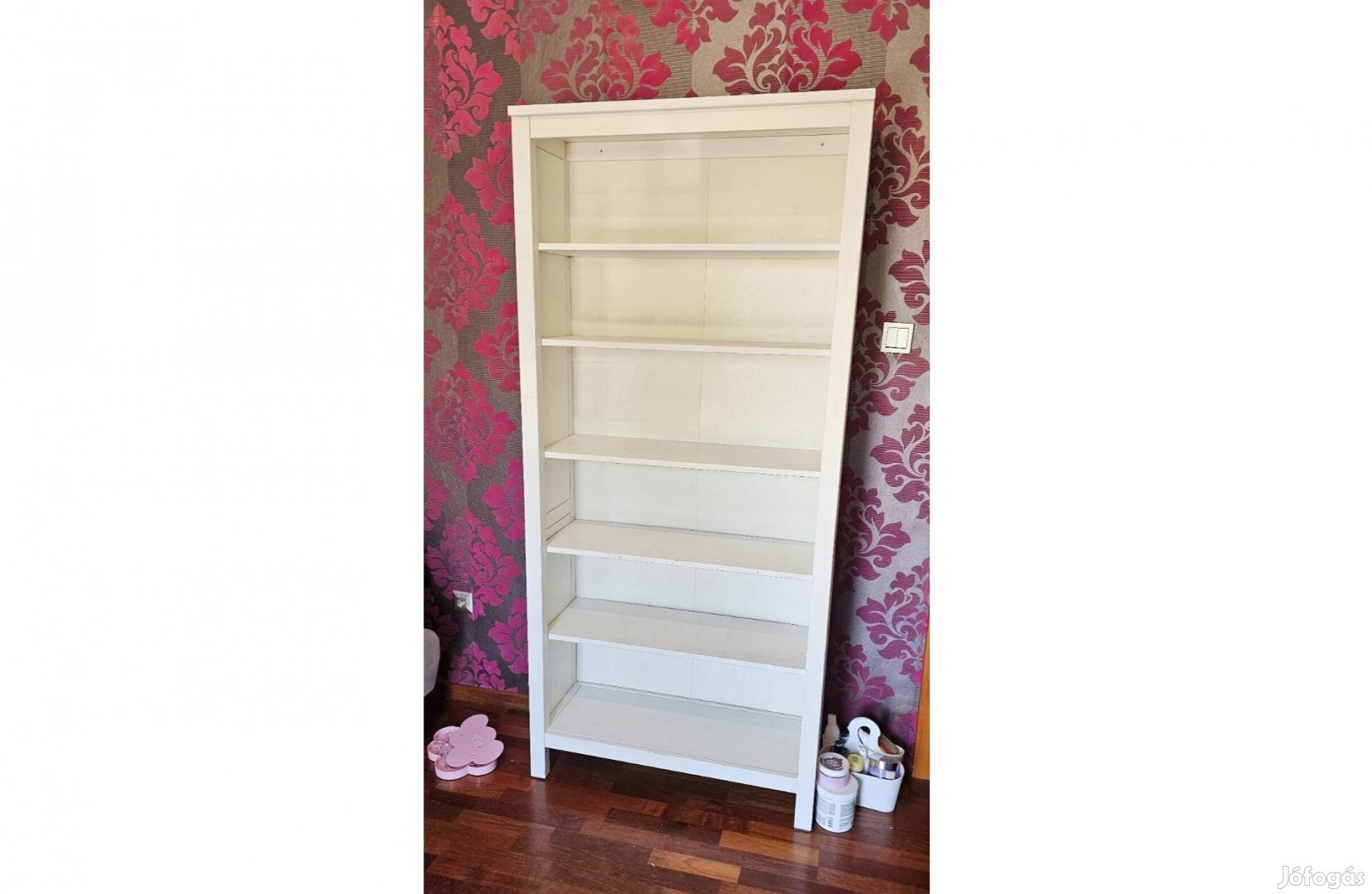 IKEA Hemnes fenyő könyvespolc, fehérre pácolt