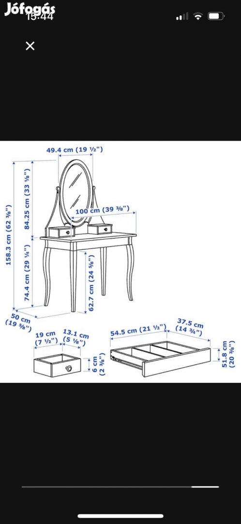 IKEA Hemnes fésülködő asztal eladó, új álapotú