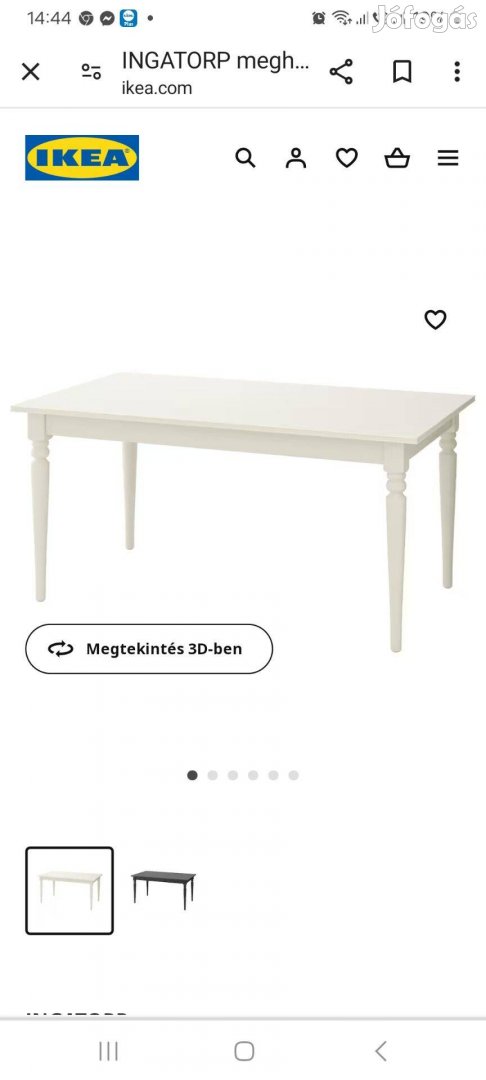 IKEA Ingatorp kinyitható étkezőasztal 155/215*87