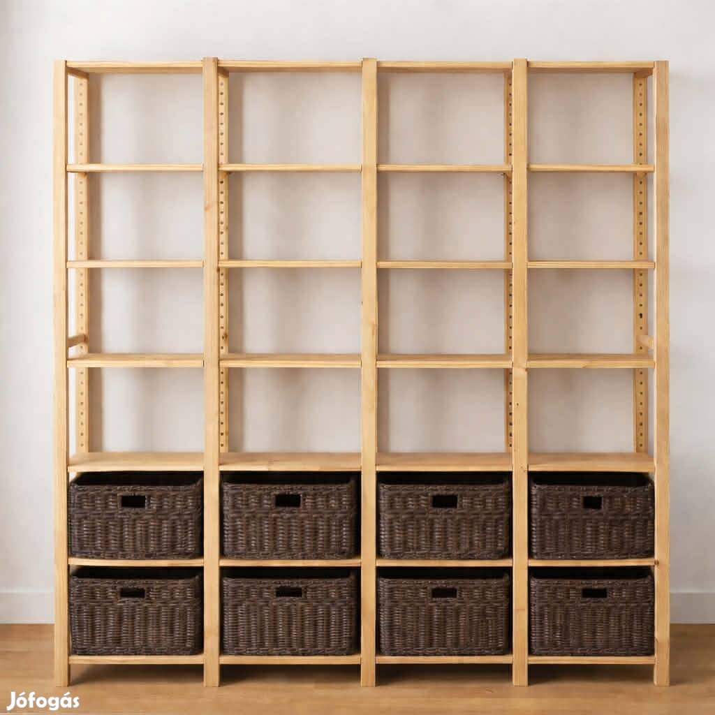IKEA Ivar polcrendszer 5 oldalelem 8 kosár könyvesfal