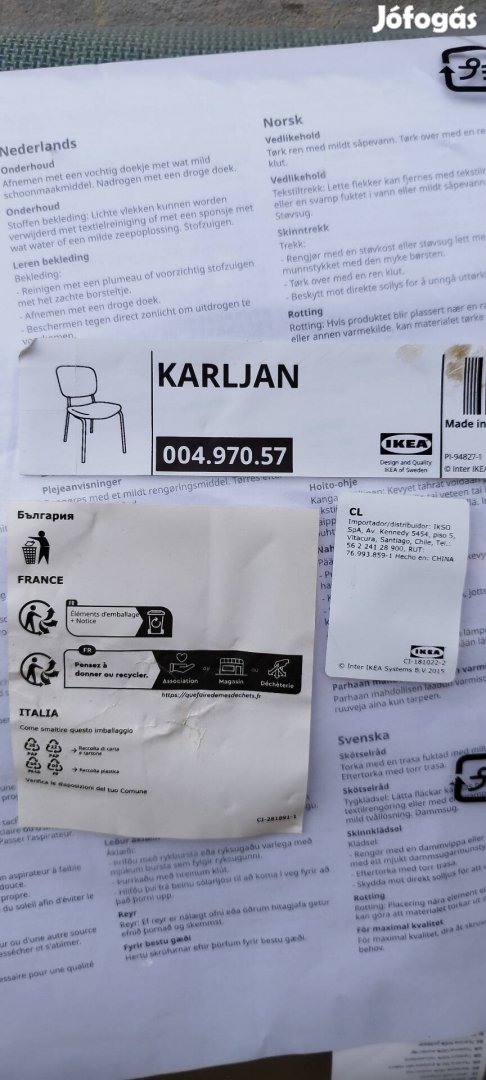 IKEA Karljam étkezőszék Türkiz