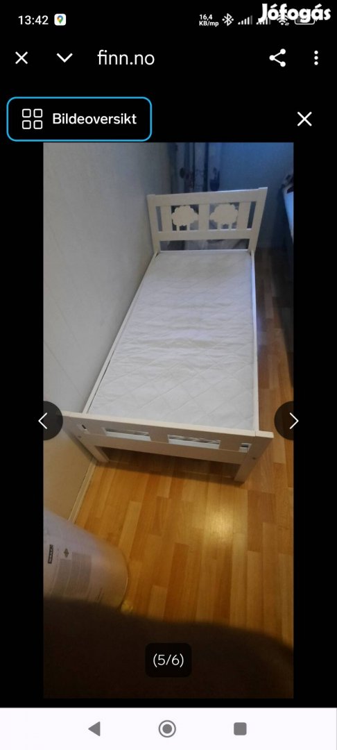 IKEA Kritter fehér gyerek ágykeret ágyrács matrac eladó 