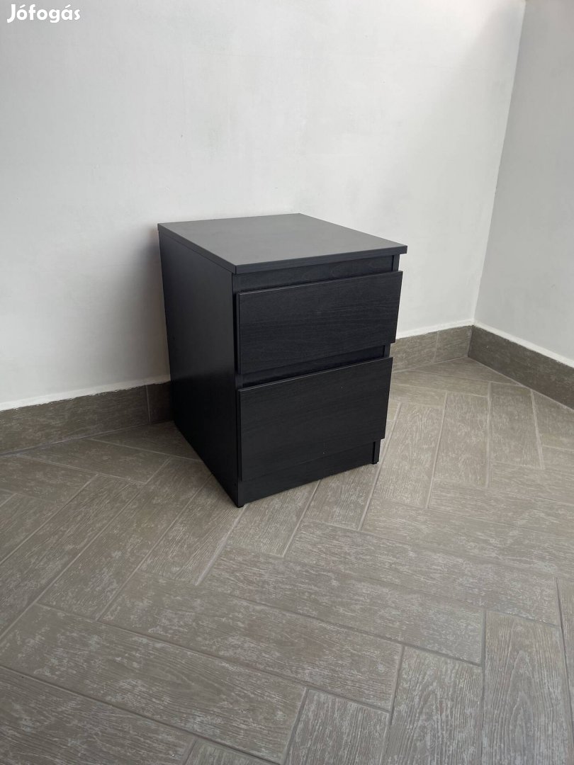 IKEA Kullen 2-fiókos szekrény, fekete-barna, 35x49 cm