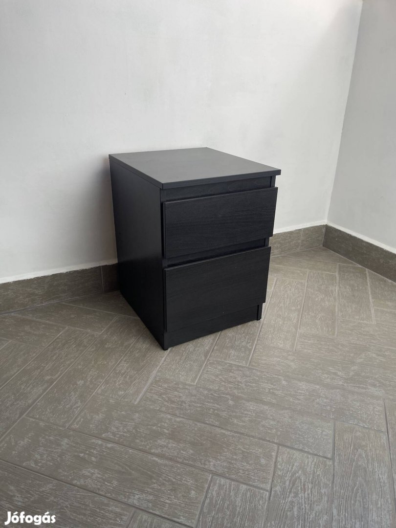 IKEA Kullen éjjeliszekrény, fekete-barna, 35x49 cm