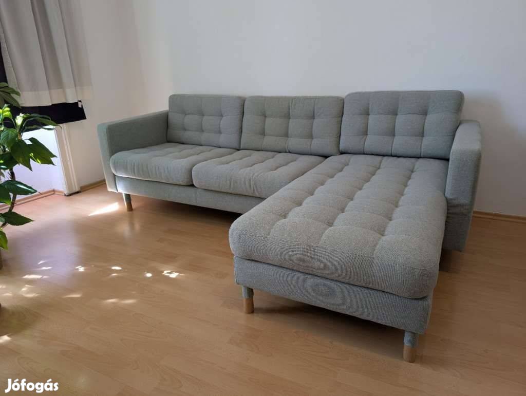 IKEA Lanskrona 3 sz. sarokkanapé Gunnared világoszöld