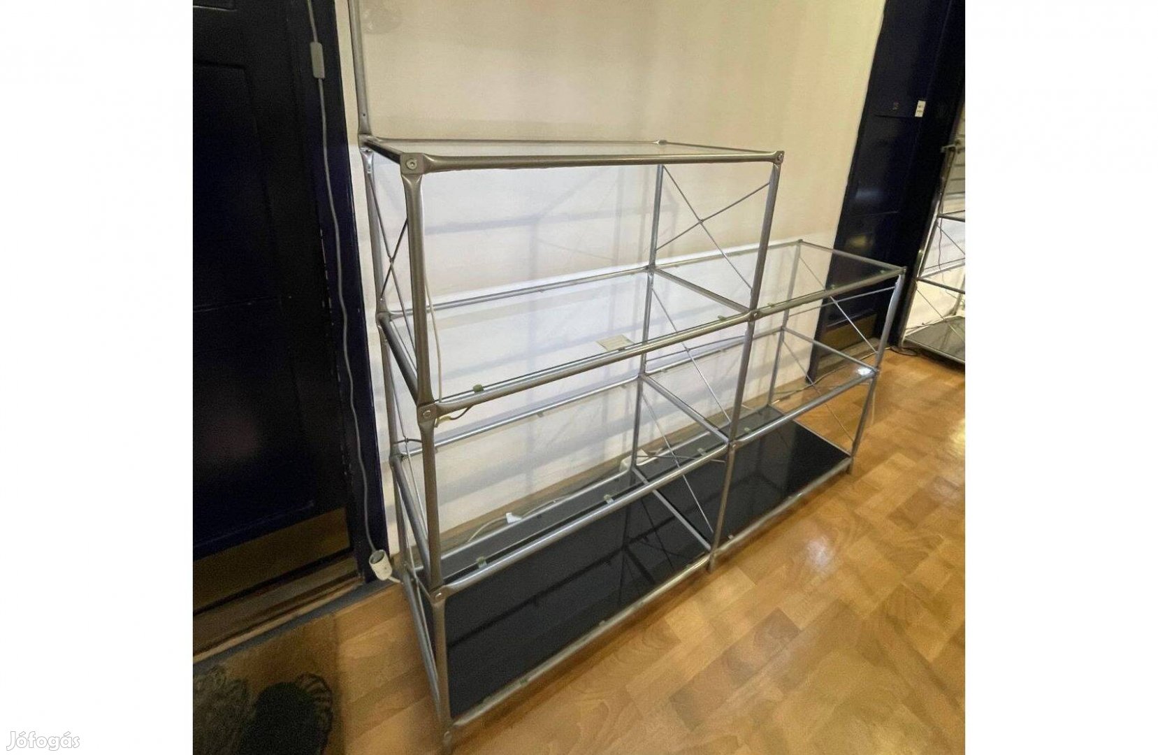 IKEA Laxvik fémvázas üvegpolc - vintage polcrendszer