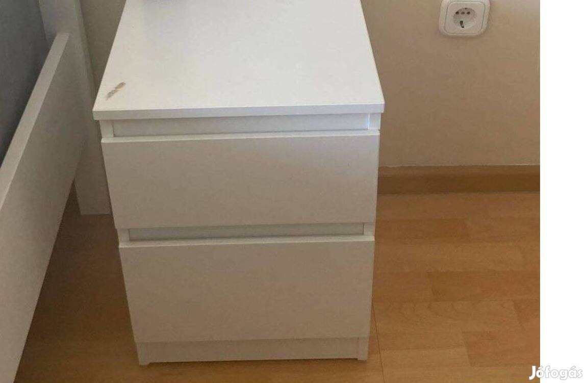 IKEA Malm 2 fiókos fehér szekrény éjjeli szekrény