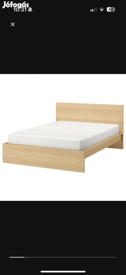 IKEA Malm ágykeret 180x200 + 2x Lönset ágyrács 90x200 eladó