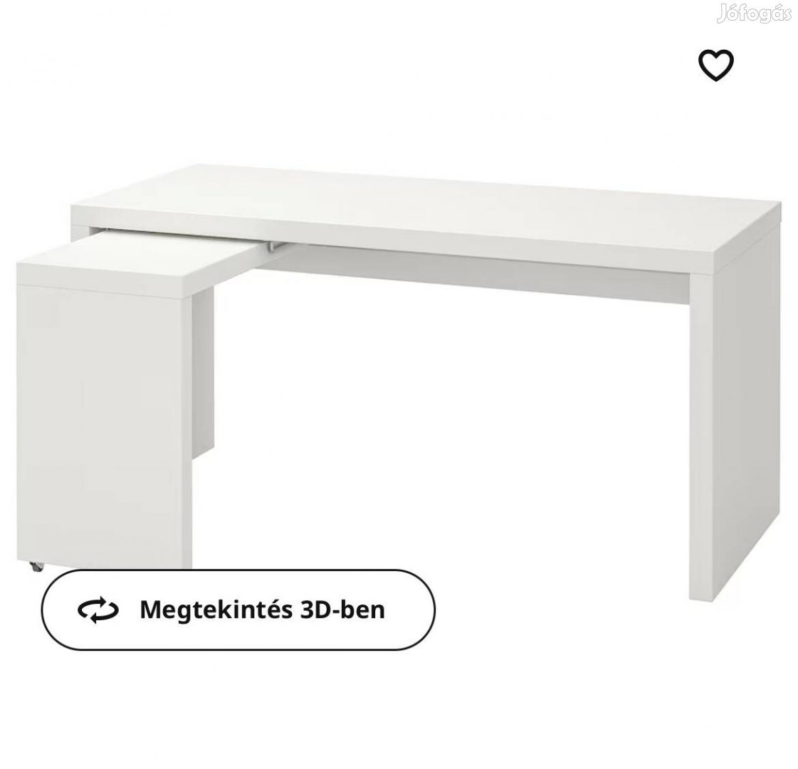 IKEA Malm asztal, kihúzható lappal, fehér színű, bontatlan!!