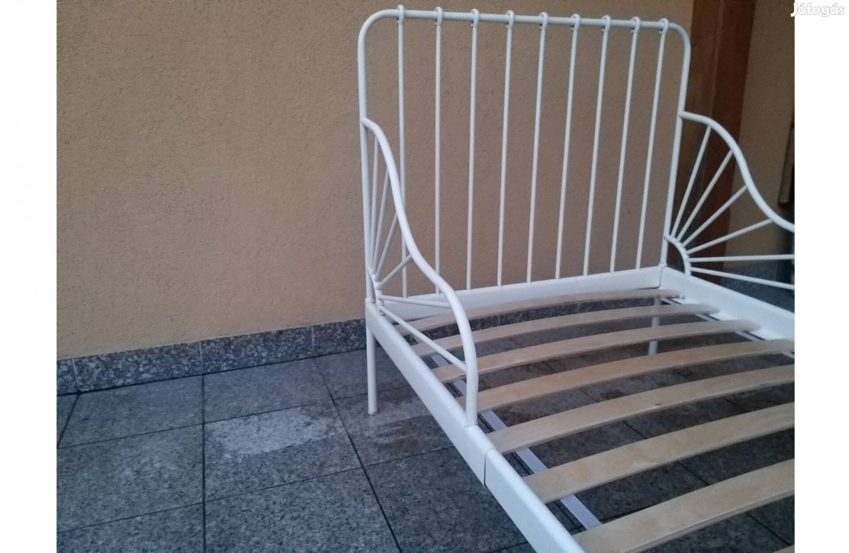 IKEA Minnen állítható fehér fém ágy , Luröy ágyrács