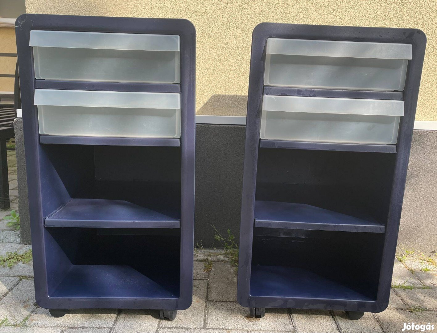 IKEA Nero sötétkék görgős tároló, 2 db