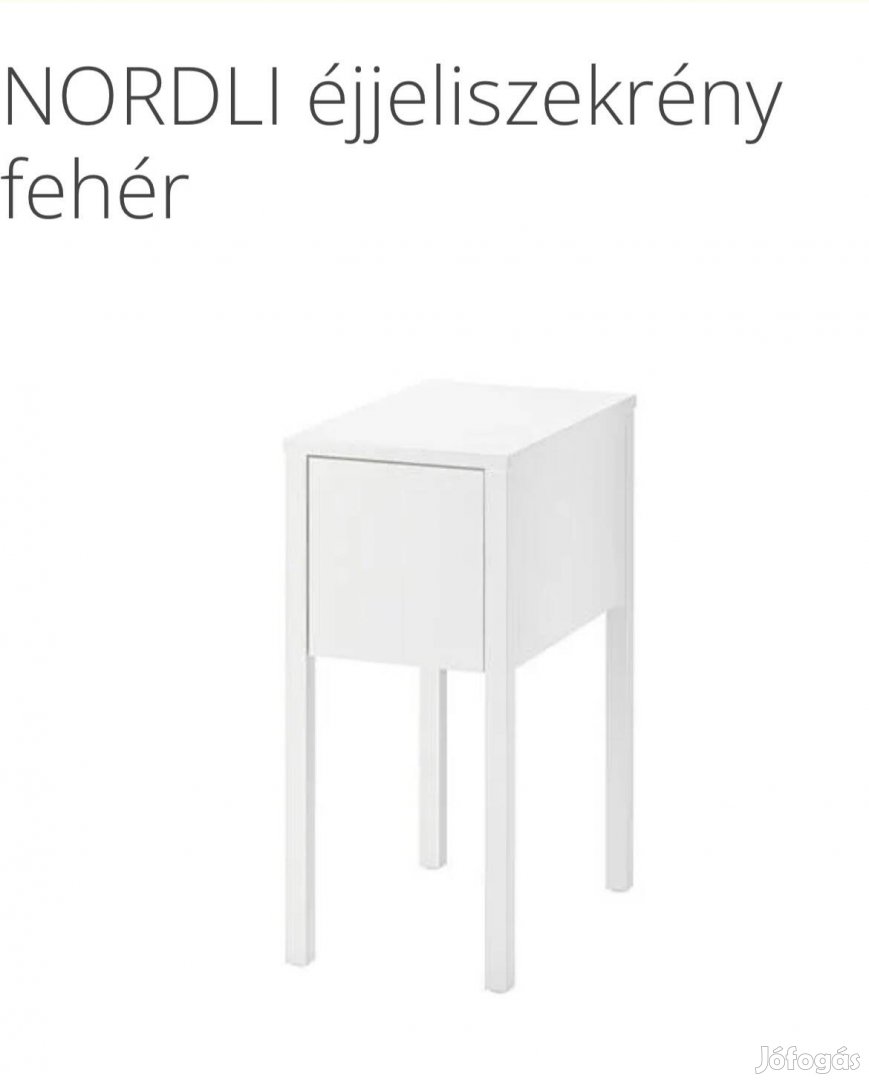 IKEA Nordli éjjeliszekrény fehér 2 db