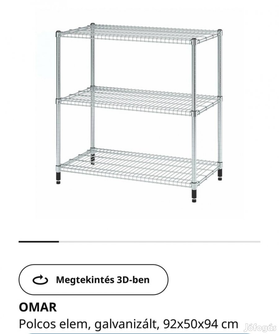 IKEA Omar galvanizált polc eladó