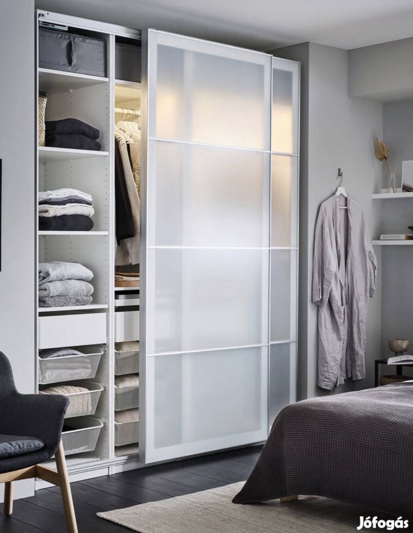 IKEA PAX Svartisdal tolóajtós gardrób, fehér - 20066236 cm