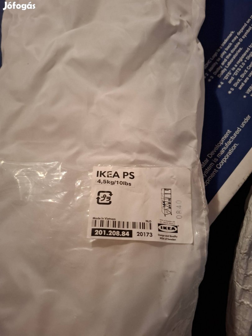 IKEA PS fehér textil gurulós polcos szekrény 