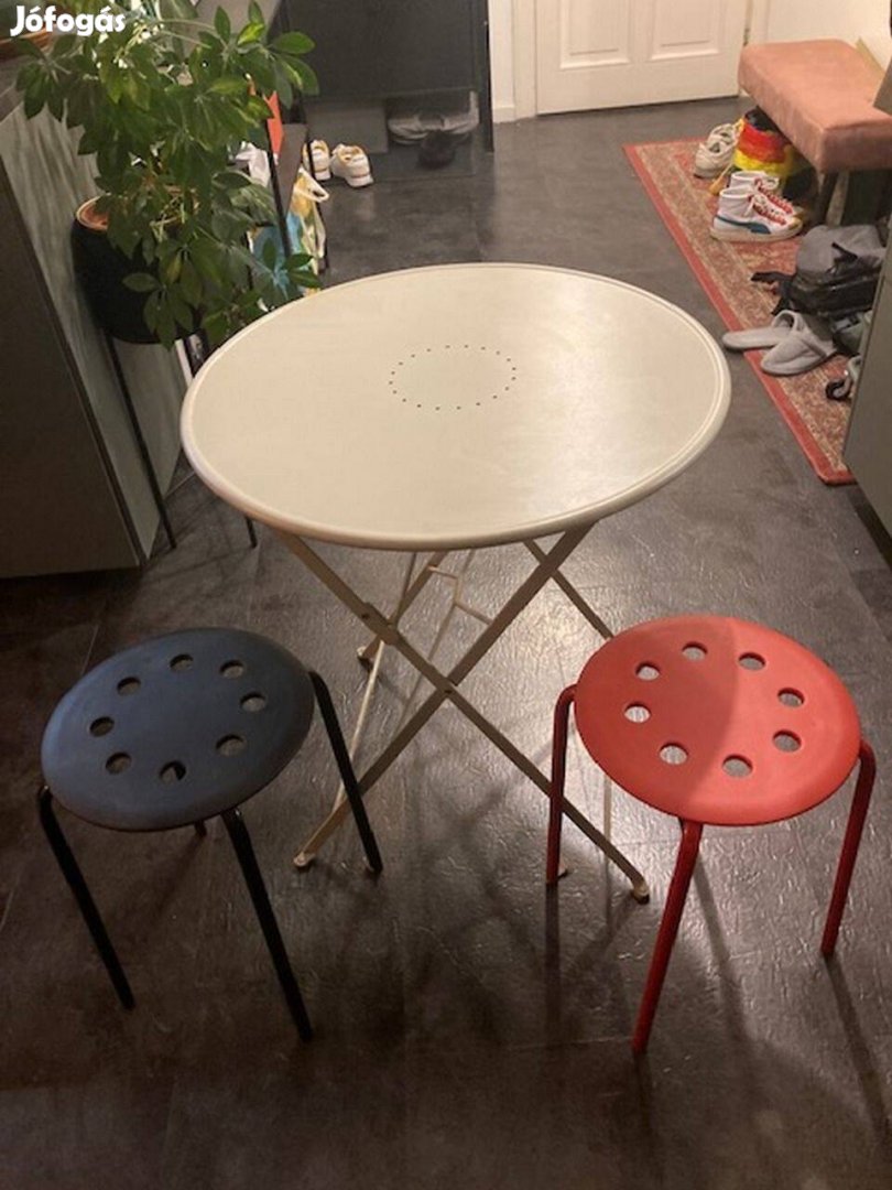 IKEA Sundso Összehajtható kültéri fémasztal két székkel eladó