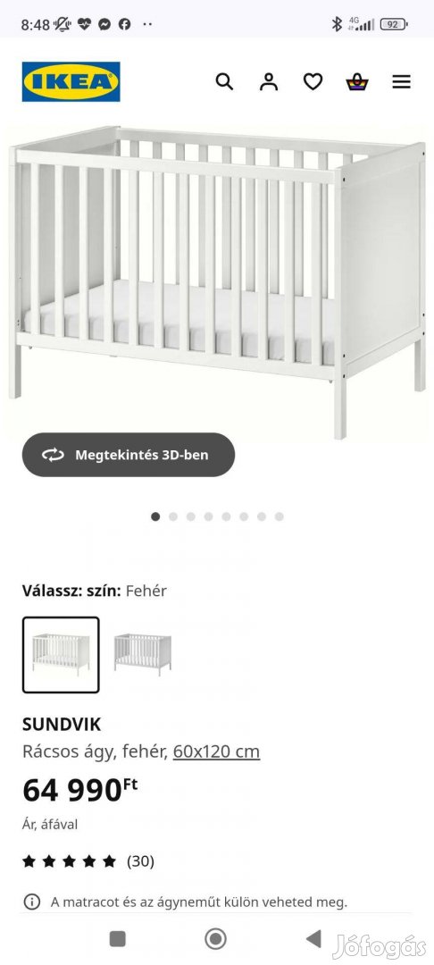 IKEA Sundvik Gyerekágy Eladó 29900