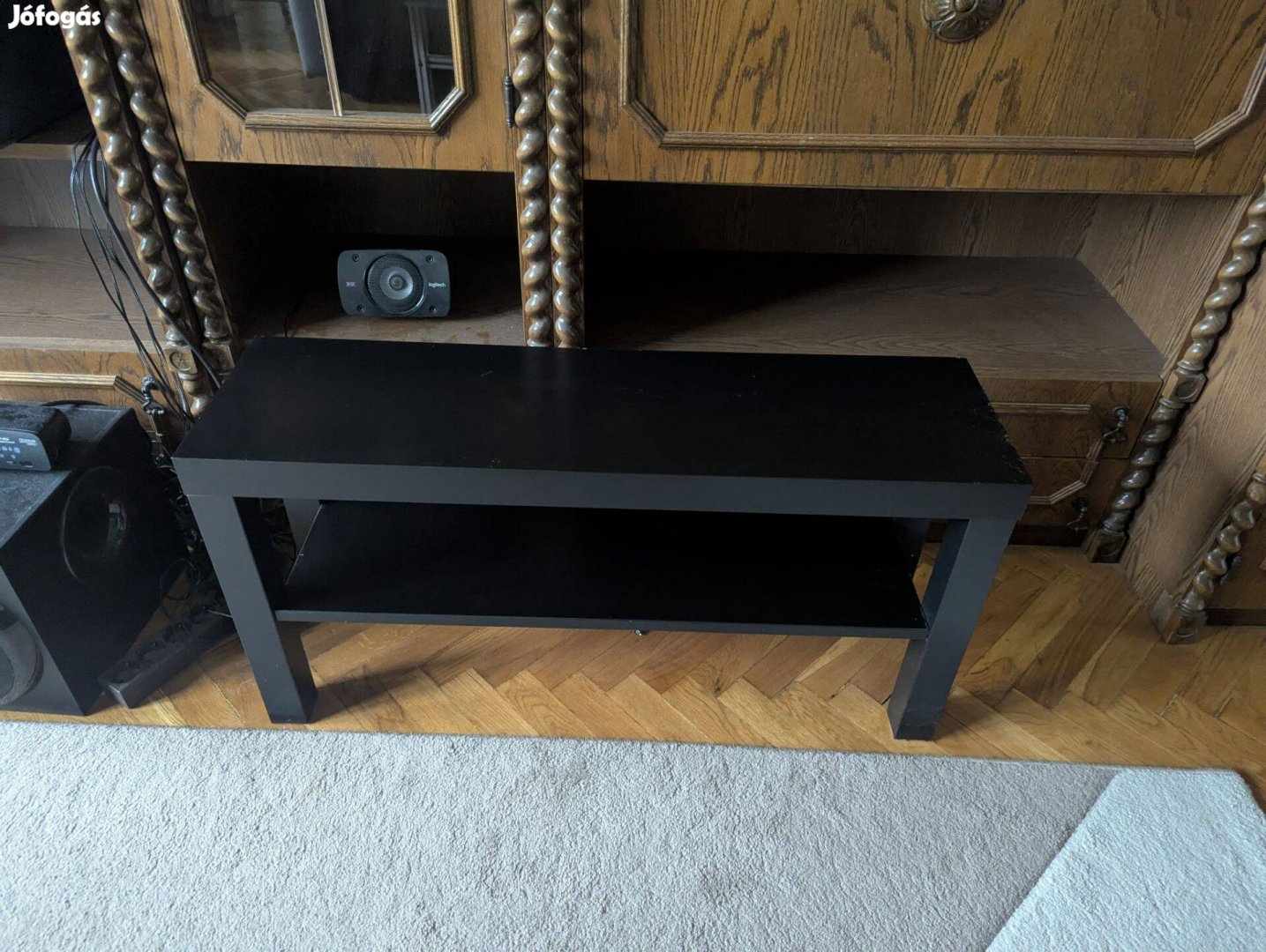IKEA TV állvány fekete újszerű 90x26x45 cm