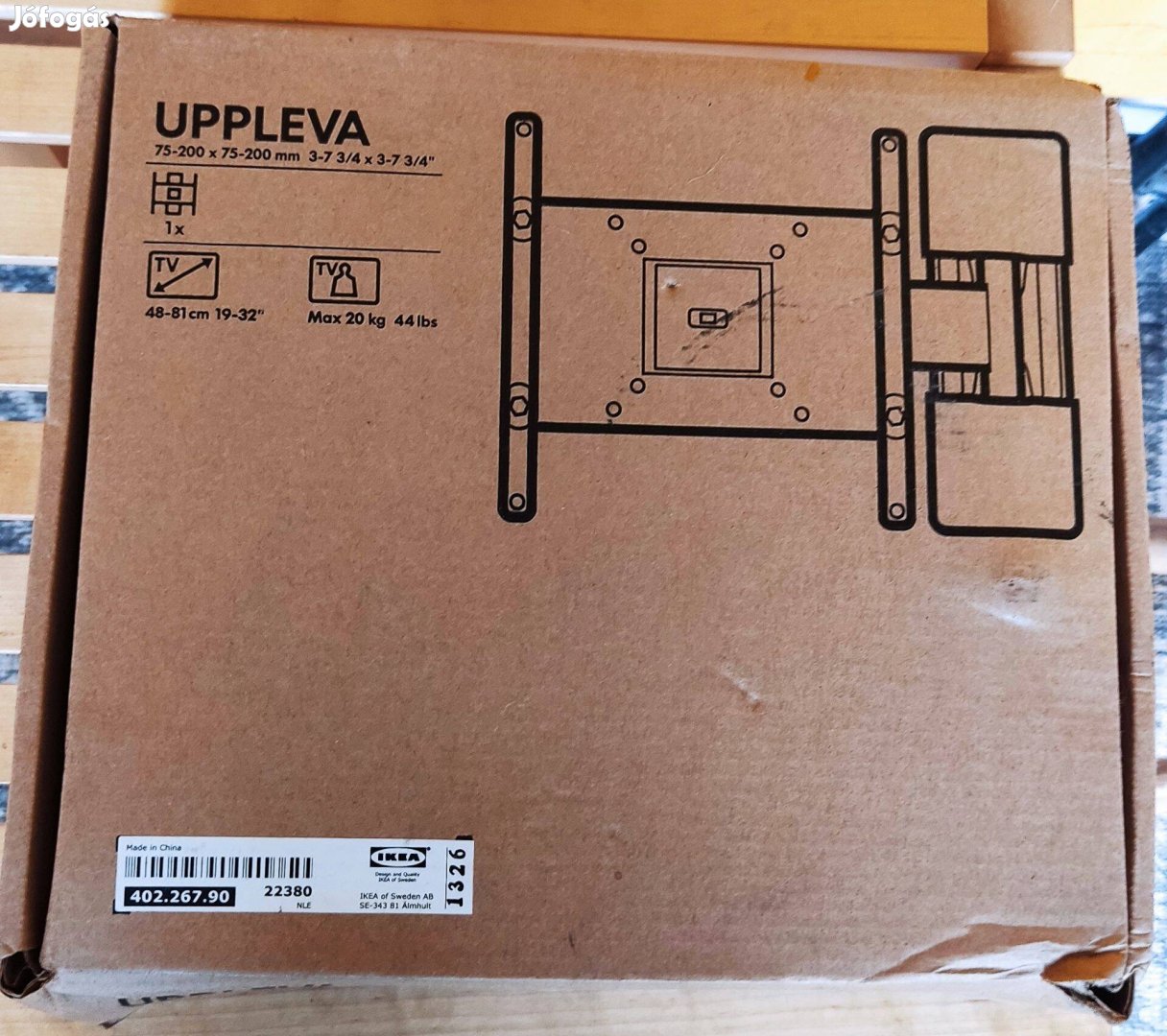 IKEA Uppleva Falra szerelhető konzol televízióhoz Új