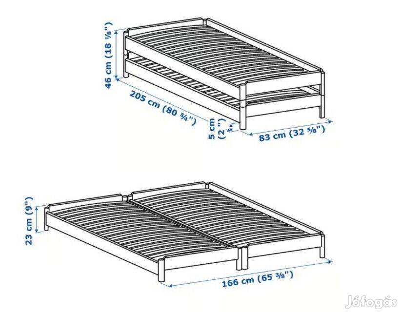 IKEA Utaker ágy matracokkal együtt 80x200 vagy 160x200