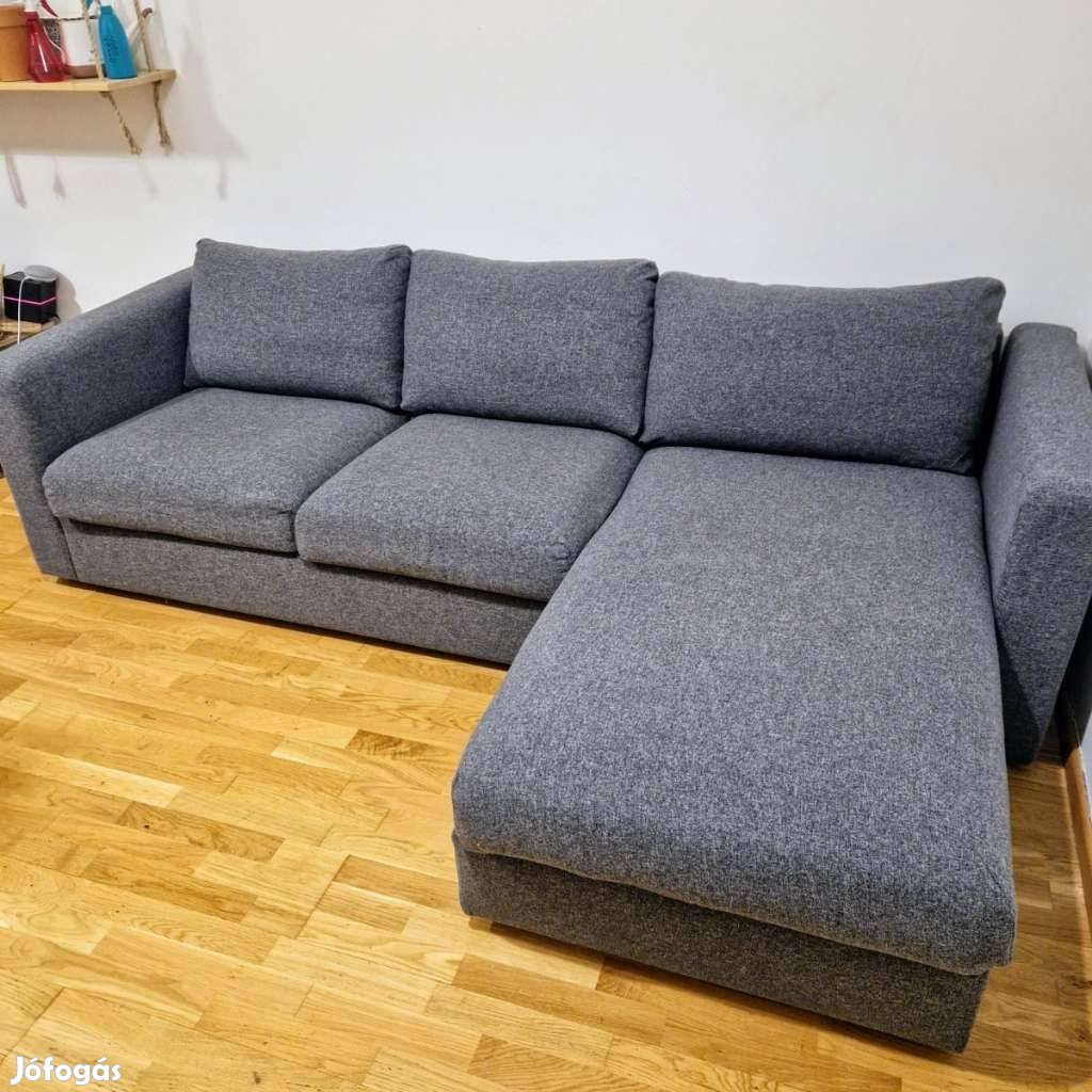IKEA Vimle 3 sz. kanapé fekvőfotellel Gunnared középszürke