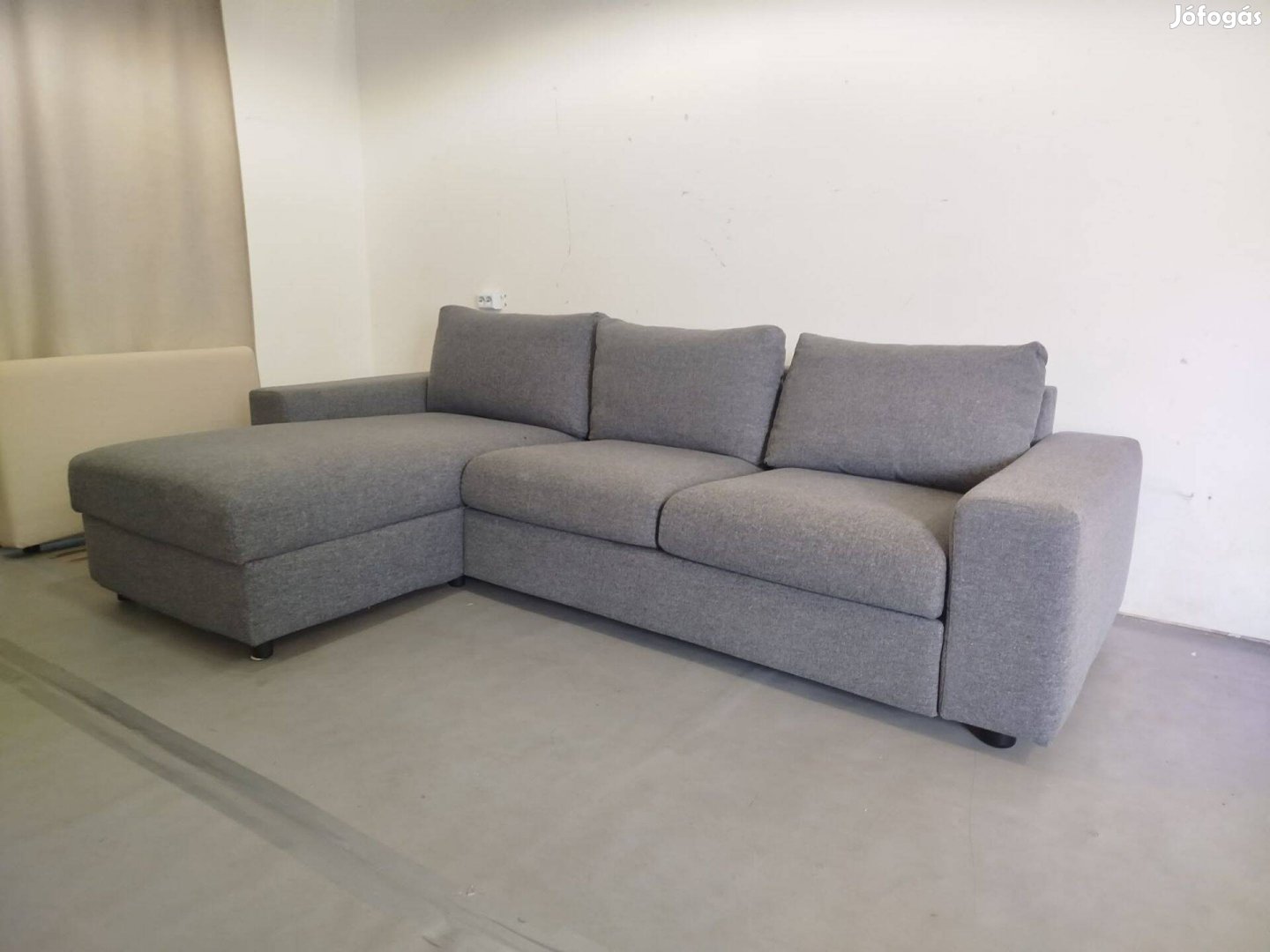 IKEA Vimle 3 sz. sarokkanapé fekvőfotellel Gunnared szürke