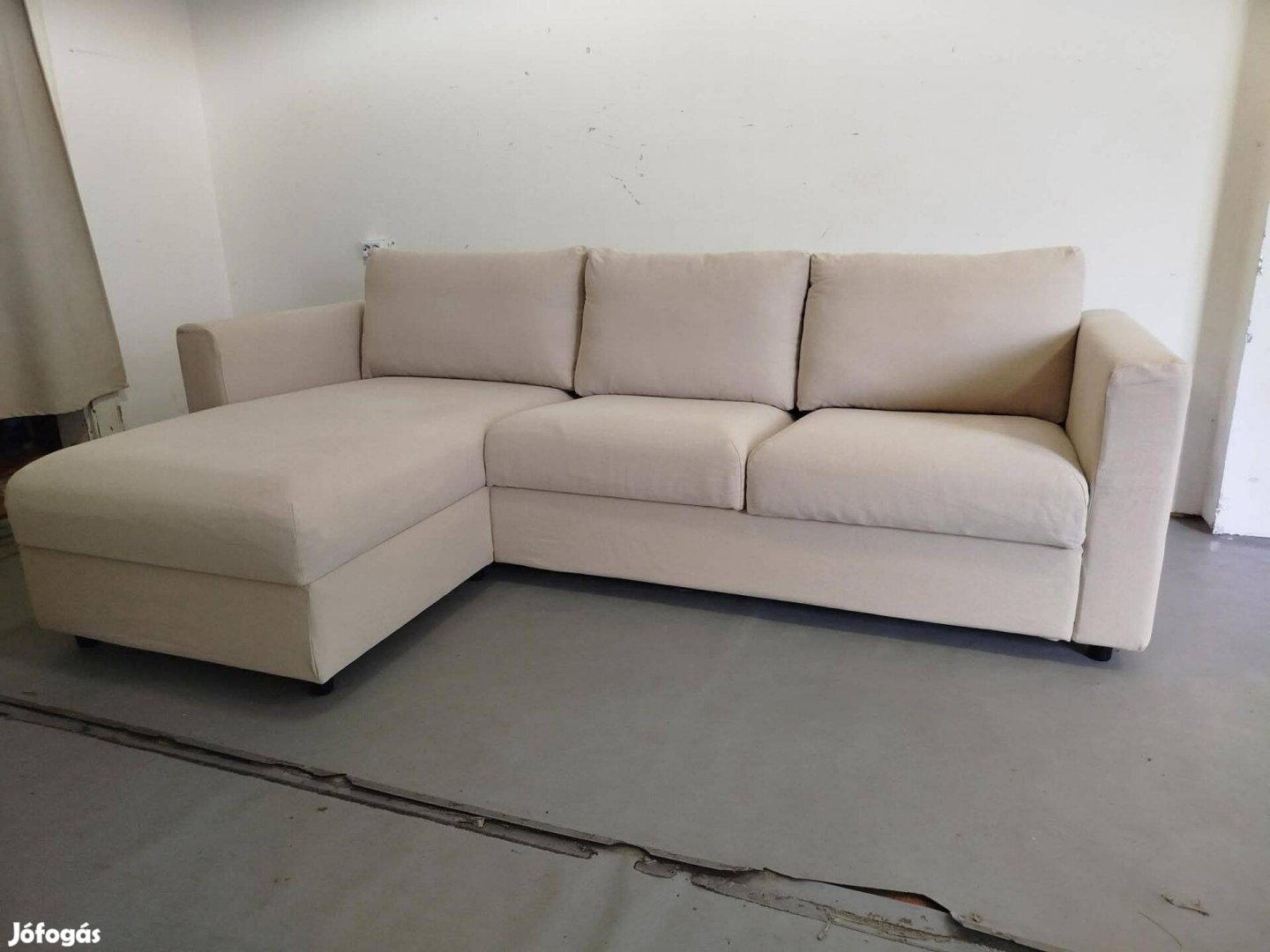 IKEA Vimle 3 sz. sarokkanapé fekvőfotellel, új Hallarp bézs