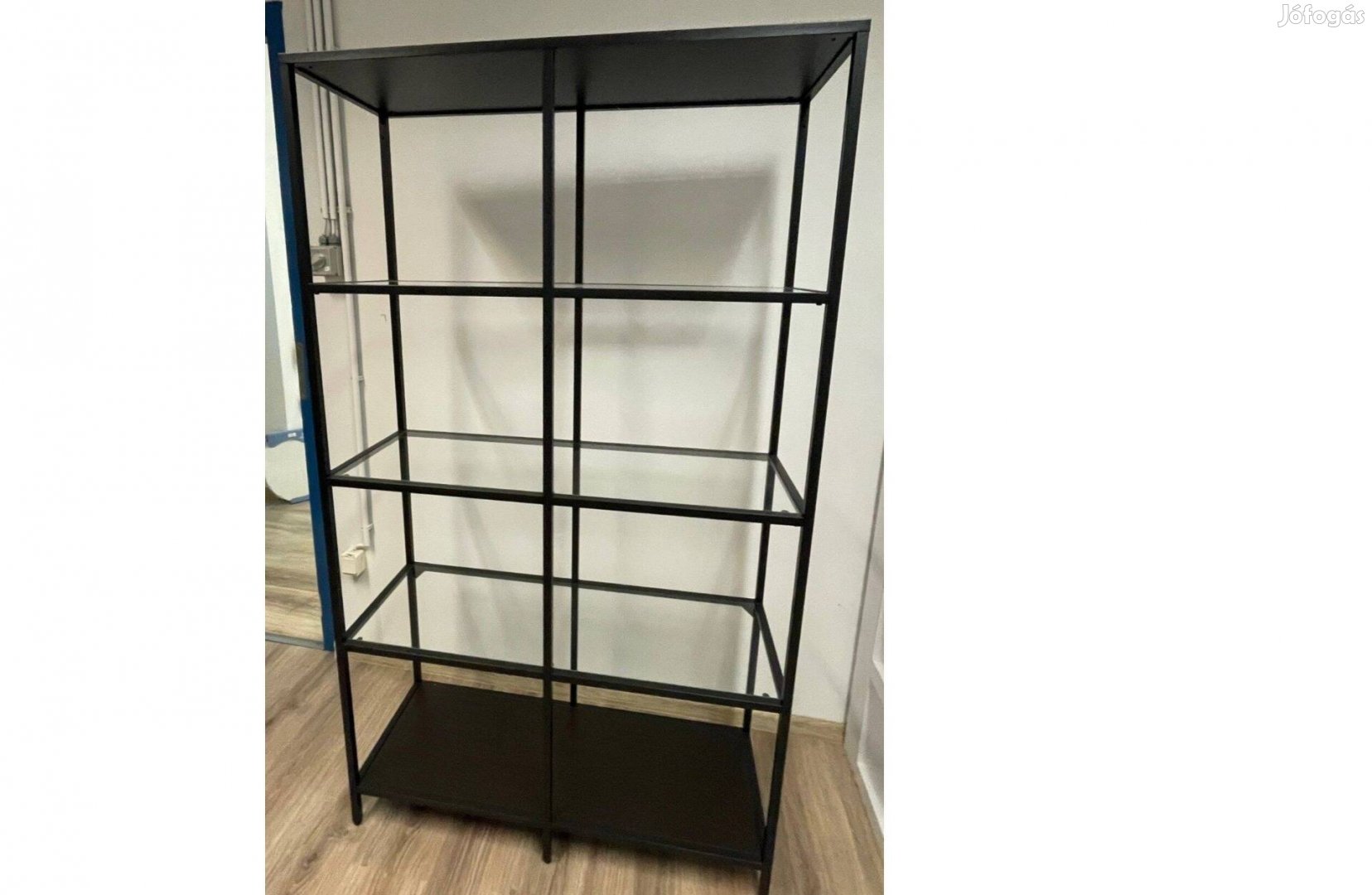 IKEA Vittsjö mutatós masszív polcos elem, fém-üveg, 175x100 cm
